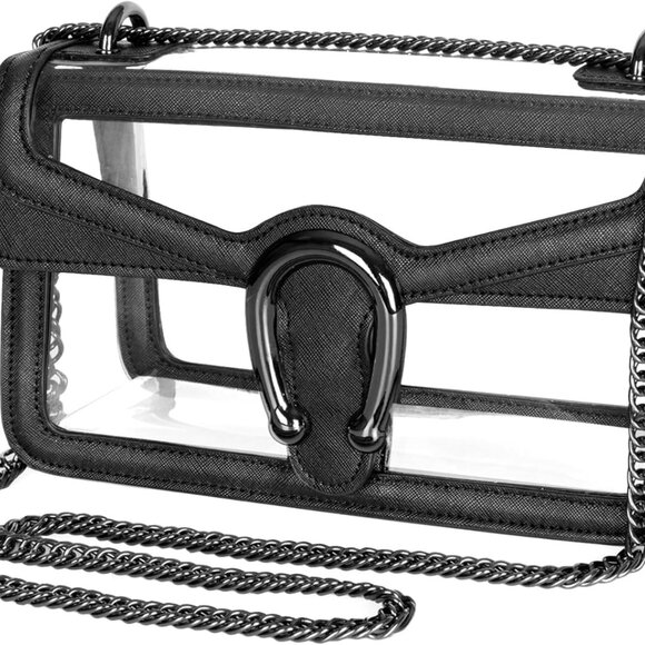 Handbags - Women's Stadium Approved Crossbody Bag for Women, Small Clear Bag Shoudler Purse